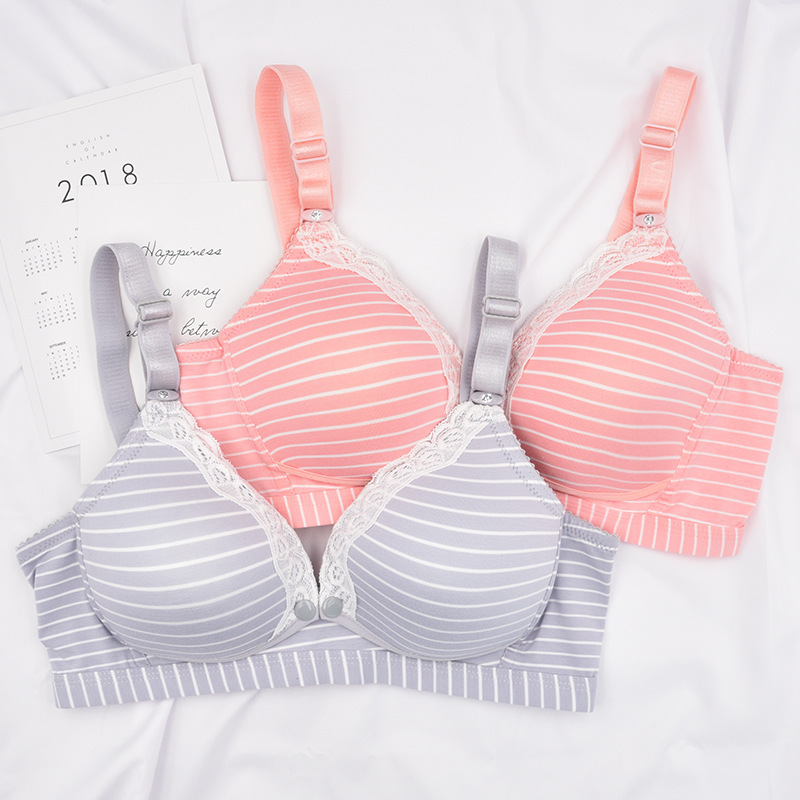 Pure Cotton Maternal Breastfeeding Bra, Lace NonWireless Underwear