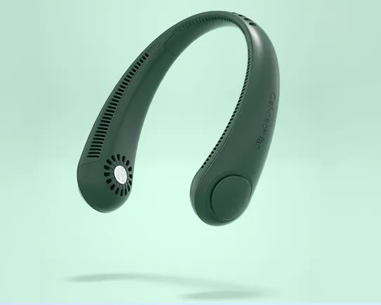 Color: Green, power: USB - New Hanging Neck Fan Us