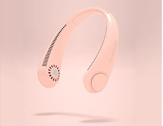 Color: Pink, power: USB - New Hanging Neck Fan Usb