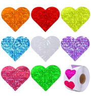 Colorful Love Heart Pattern Valentine's Day Gift Self-adhesive Pattern Label Sticker