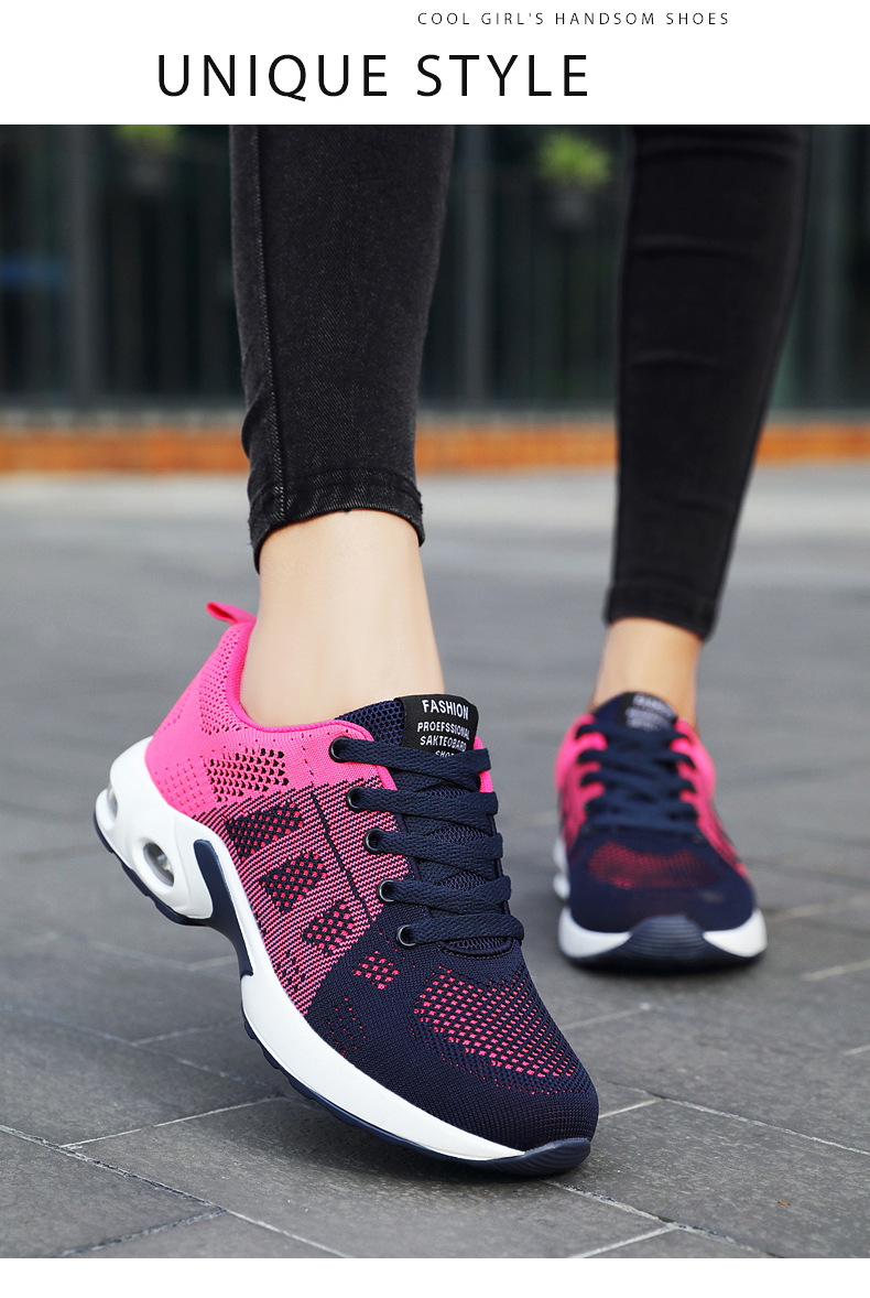Women Breathable Lightweight Lace-up Cushioned Sneakers