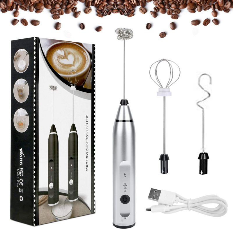 JJYY Kitchen Egg Beater Coffee Milk Drink Electric Frother Foamer