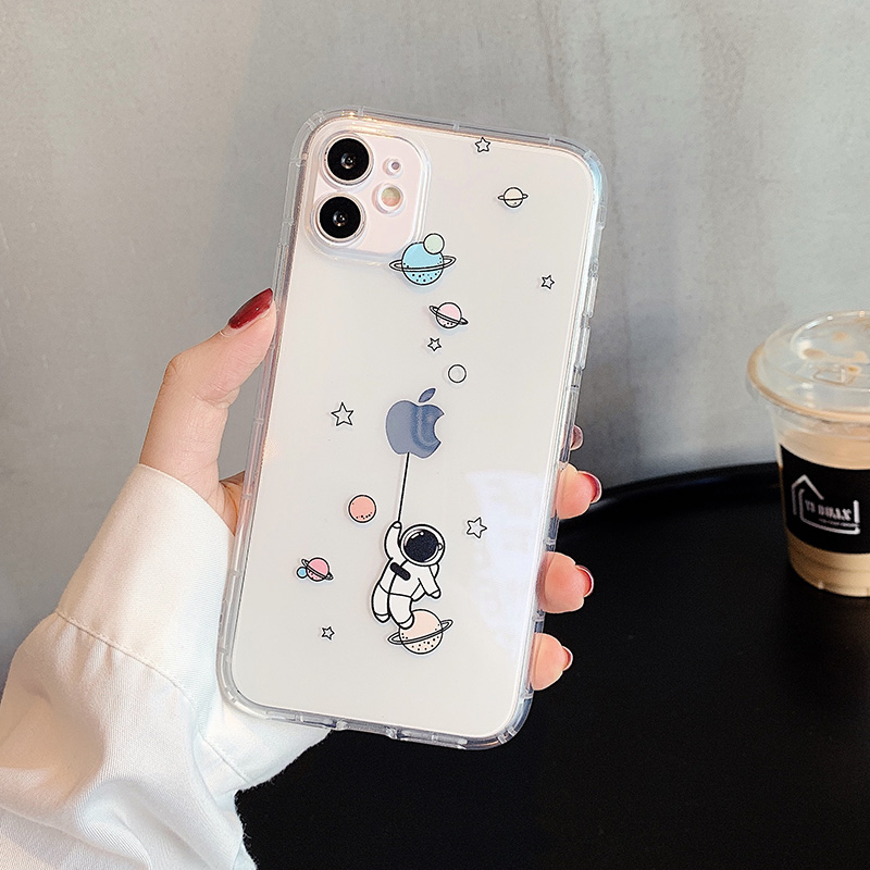 Compatible With Apple, Compatible With Apple , Cartoon Astronaut Is Suitable For IPhone Mobile Phone Case Apple Creative Personality Anti-drop Silicon