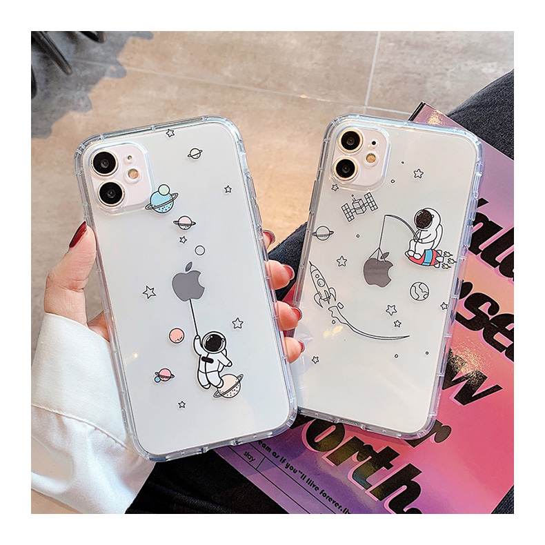 Compatible With Apple, Compatible With Apple , Cartoon Astronaut Is Suitable For IPhone Mobile Phone Case Apple Creative Personality Anti-drop Silicon