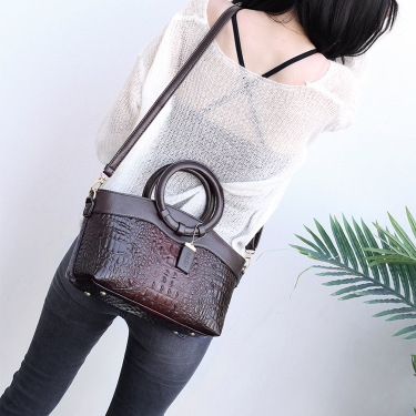 New Style Ladies Handbags European And American Style Fashion Stone Pattern Ring One-Shoulder Diagonal Bag—1