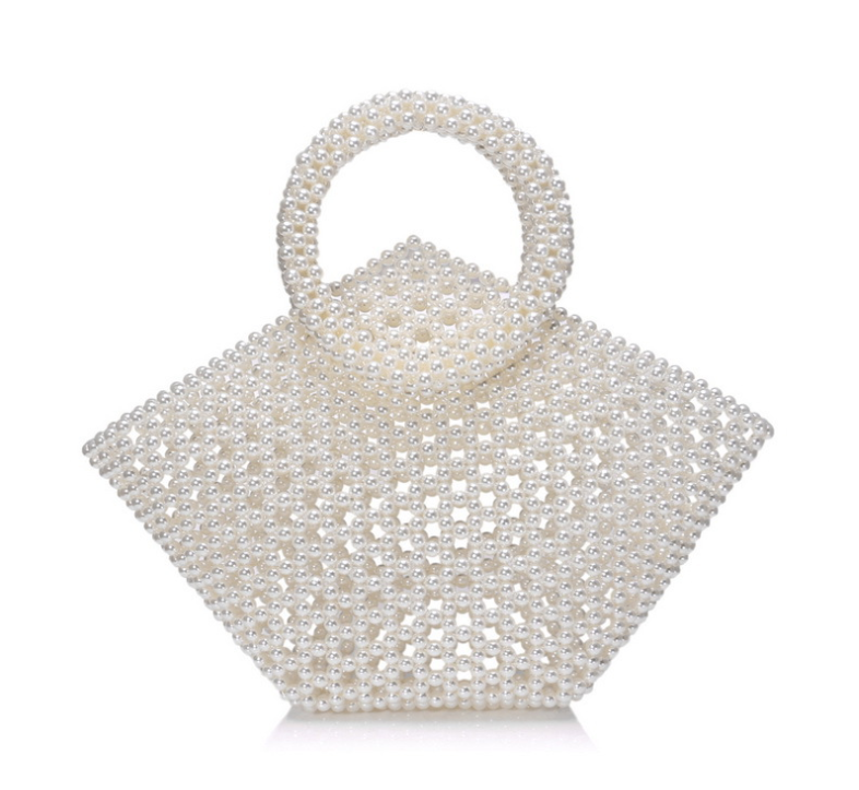 Women Handmade Pearl Bag | All-Match Woven Handbag