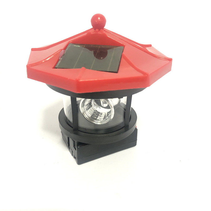 Solar LED Beacon Rotating Garden Outdoor Smoke Tower Lamp Lighthouse Lights - Picture 7 of 7