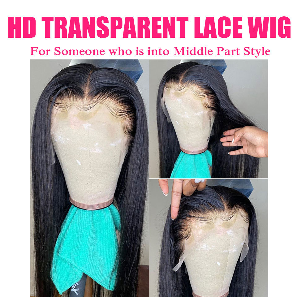 HD Transparent Lace Front Mid-Length Straight Hair 13*6 T-Part