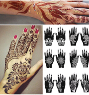 2 Sheets Hand Tattoo Decal Henna Stencil Temporary