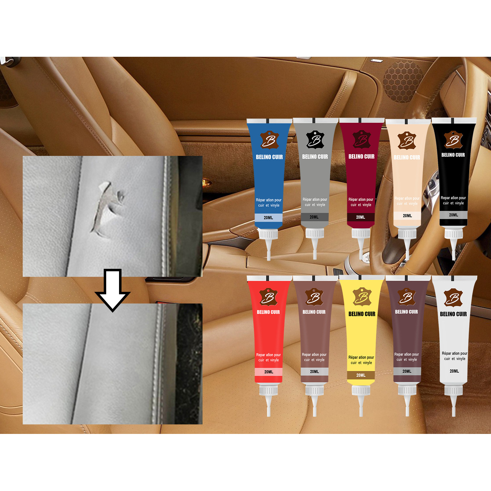 Leather Repair Cream Leather Scratch Cracks Leather Car Leather Seat