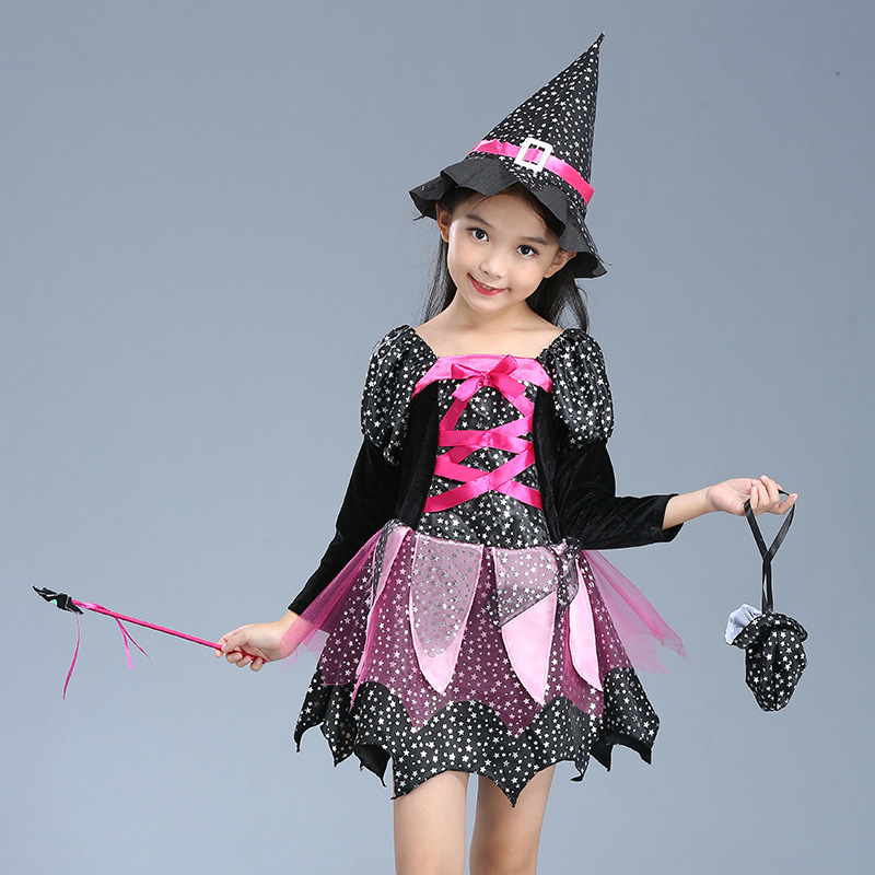 Halloween Children'S Costume Cloak Witch Dress Up Vampire Girl ...