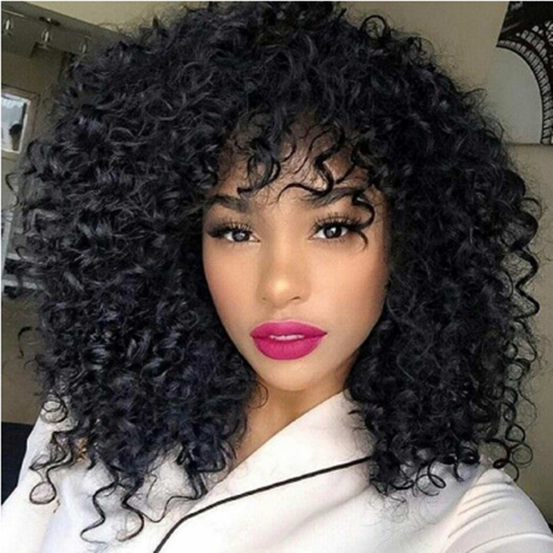 EUROPEAN AND AMERICAN WIGS, AFRICAN SHORT CURLY HAIR FEMALE WIGS