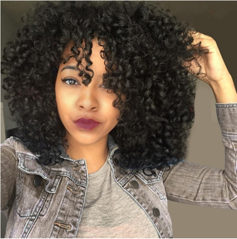EUROPEAN AND AMERICAN WIGS, AFRICAN SHORT CURLY HAIR FEMALE WIGS