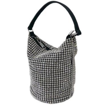 Rhinestone Bucket Bag Shoulder Diagonal Bag Ladies Clutch—2