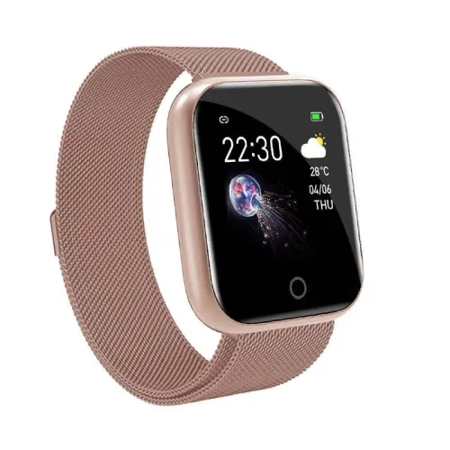 Color: Rose Gold - Compatible with Apple , Smart Bracelet Sports Pedometer Blood Pressure Heart Rate Sleep Detection Bluetooth Watch