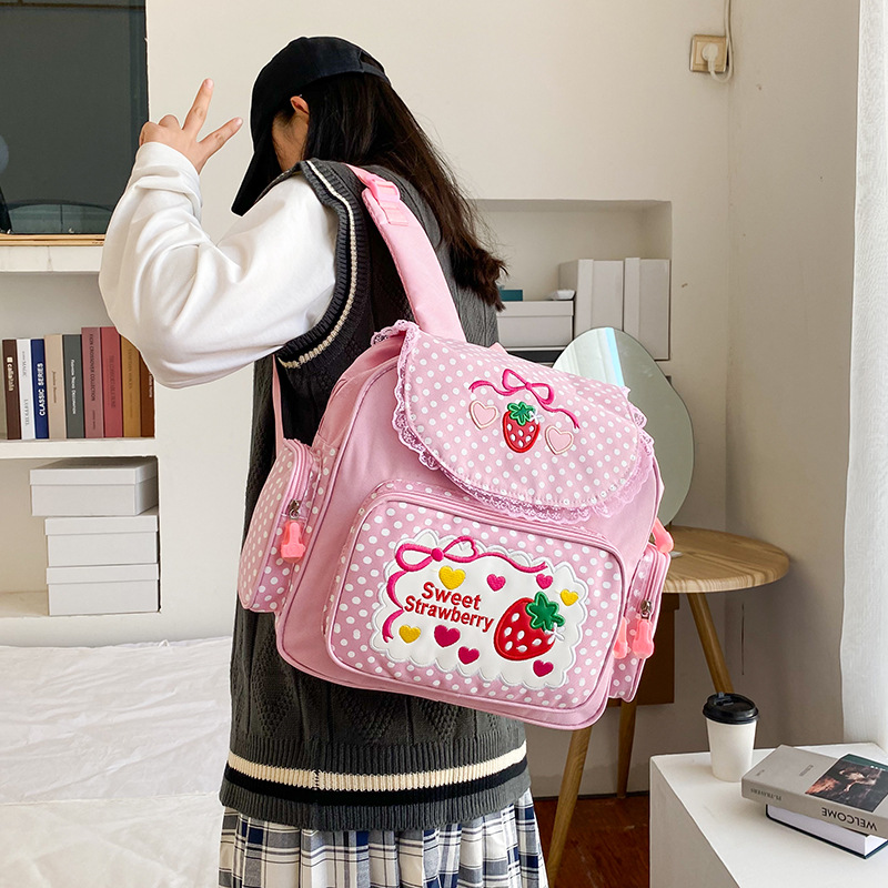 cute pink backpack strawberry