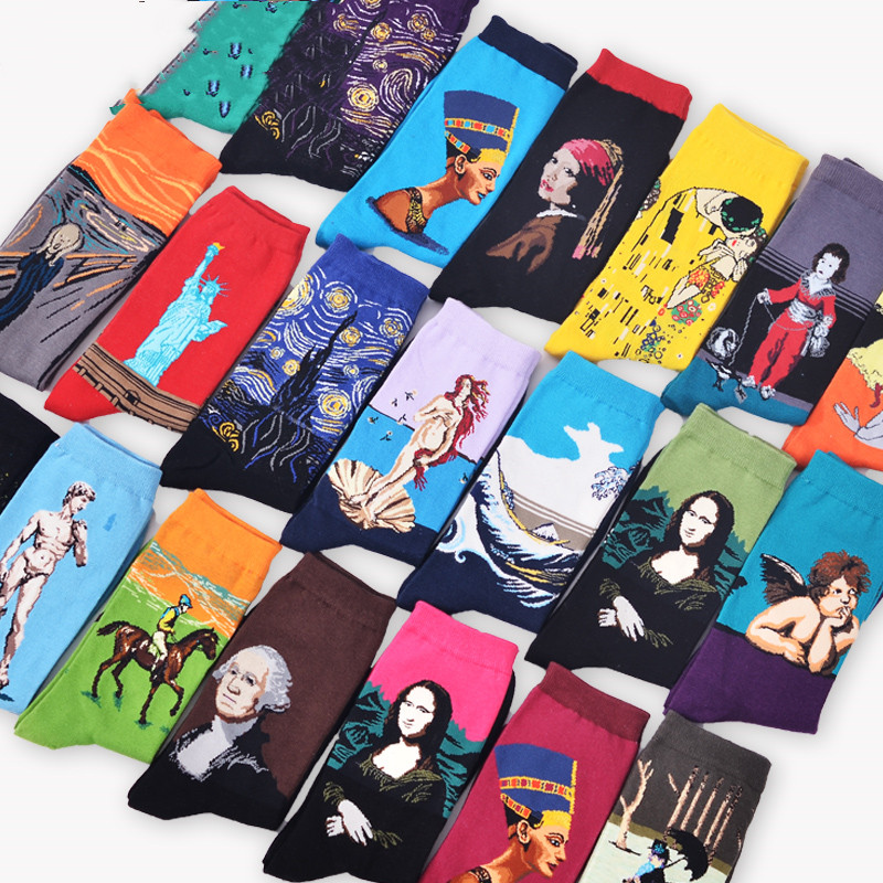 1619938789854 - Moxiao factory direct selling Qiudong men''s socks new personality literature retro world famous painting men''s socks oil painting men''s socks