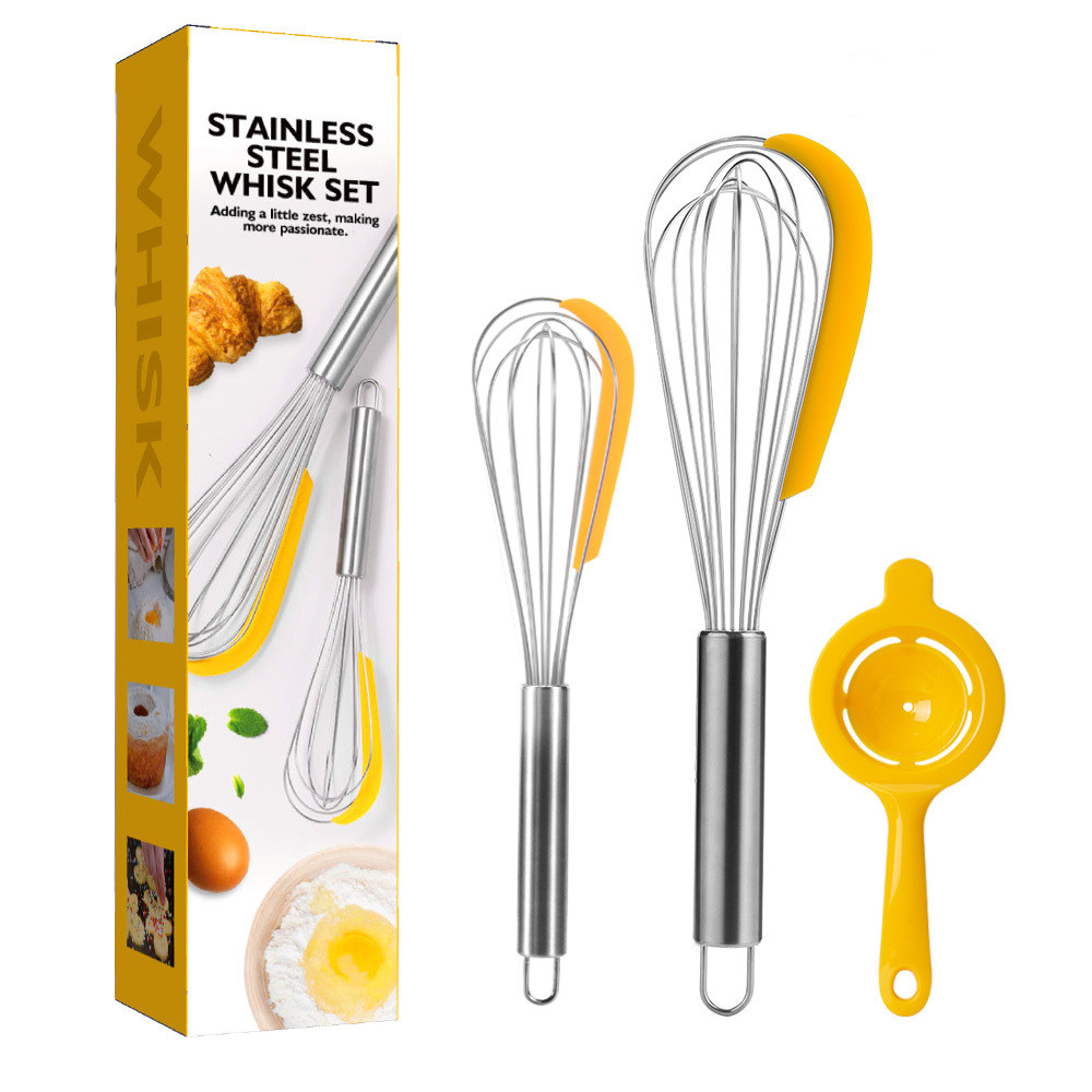 2pc Mini Stainless Steel Whisk Egg Beater Wisk Manual Balloon Wire