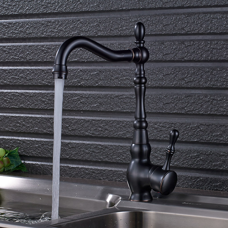 Kitchen Sink Sink Black Bronze Faucet Personality Ceramic Handle Black