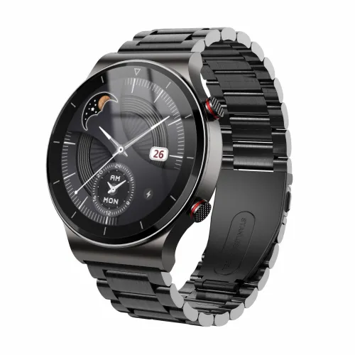 Color: Black steel belt black shell - Smart Watch Male And Female Students Sports Multi-Function