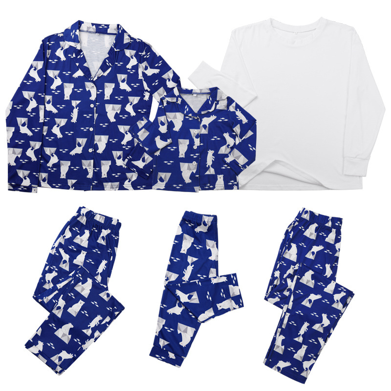Color: Parent child outfit, Size: Mom S - Home Furnishing Suit Casual Printing Two-Piece Pajamas Parent-Child Wear