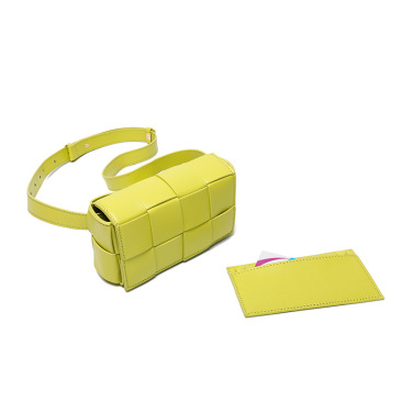 2021 Belt Cassette Weave Leather Flap Bag Women Fashion Small Box Shoulder Bag Genuine Leather Chest Bag Ladies Waist Phone Bag—1