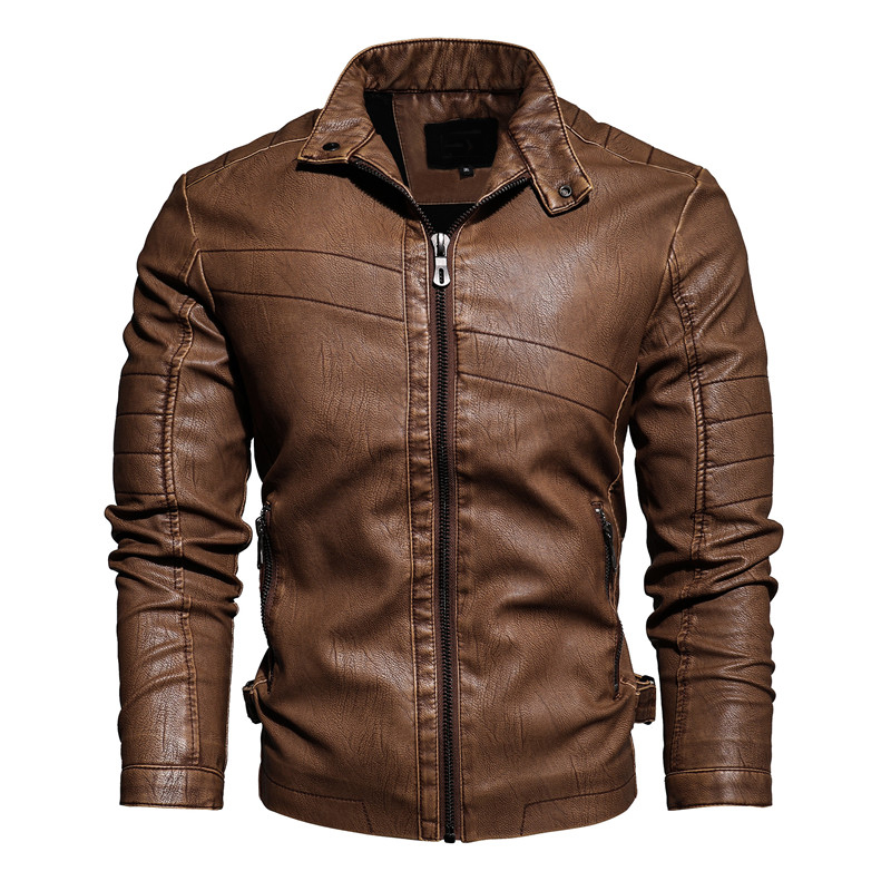 Middle-Aged And Elderly Fall Winter Men'S Leather Pu Jacket Jacket Slim ...
