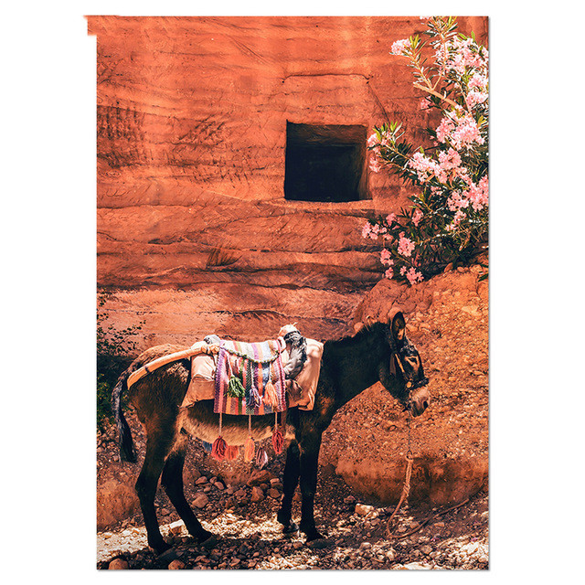 Color: Section A, Size: 20x30CM - Landscape Canvas Print Painting Poster Camel Wall Art Picture for Living Room Decor