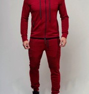 2020 New Men'S Outdoor Sports Leisure Sweater Solid Color Cardigan Top Set