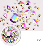 Special-Shaped Crystal Rectangle Glass Rhinestone Mixed Set Box