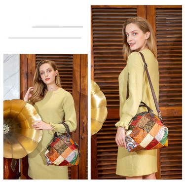 Women's Top Layer Cowhide Lady Messenger Bag—4