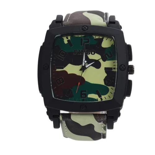 Outdoor Sports Camouflage Watch, Wine Barrel Dial Men's Sports Watch