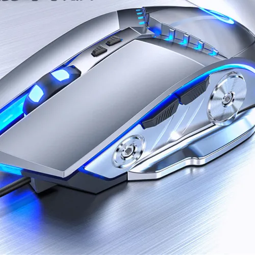 Color: Silver, style: Mute - Silver Eagle G3Pro Gaming Mechanical Mouse Wired Silent Game Usb External Amazon Cross-Border Manufacturer Wholesale