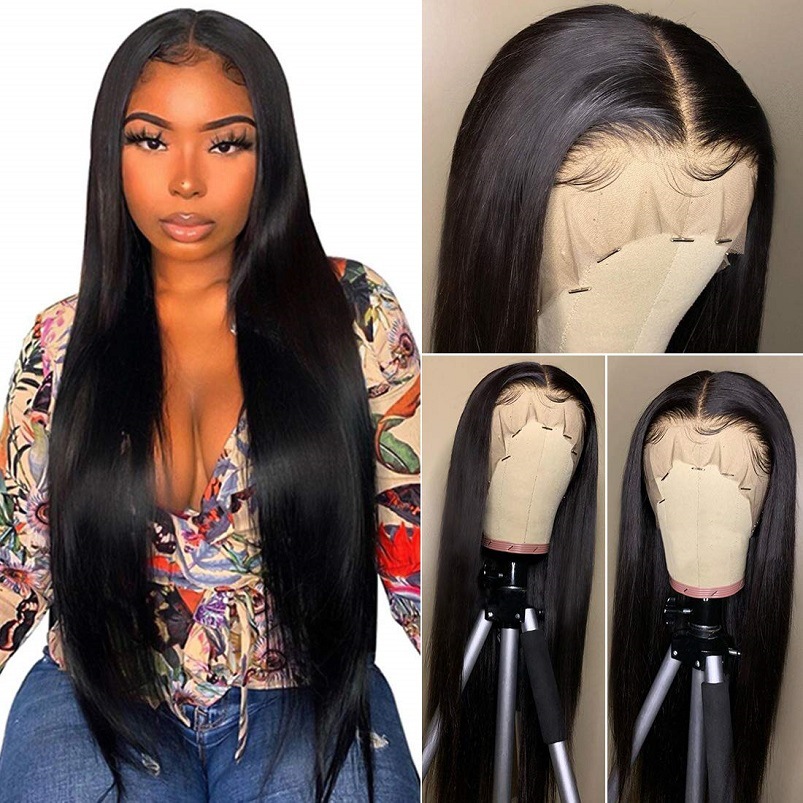 Synthetic Women's Black Lace Front Straight Hair Wig