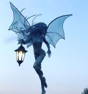Elf with a flashlight Lantern Angel Girl Garden Light Garden Elf