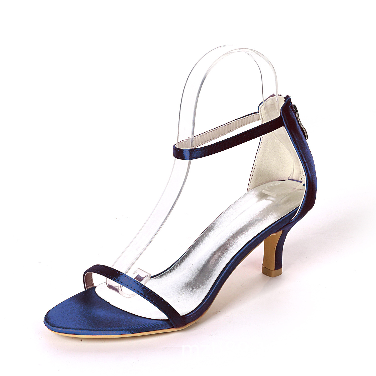 Ankle Strap Two Part Heeled Satin Sandals