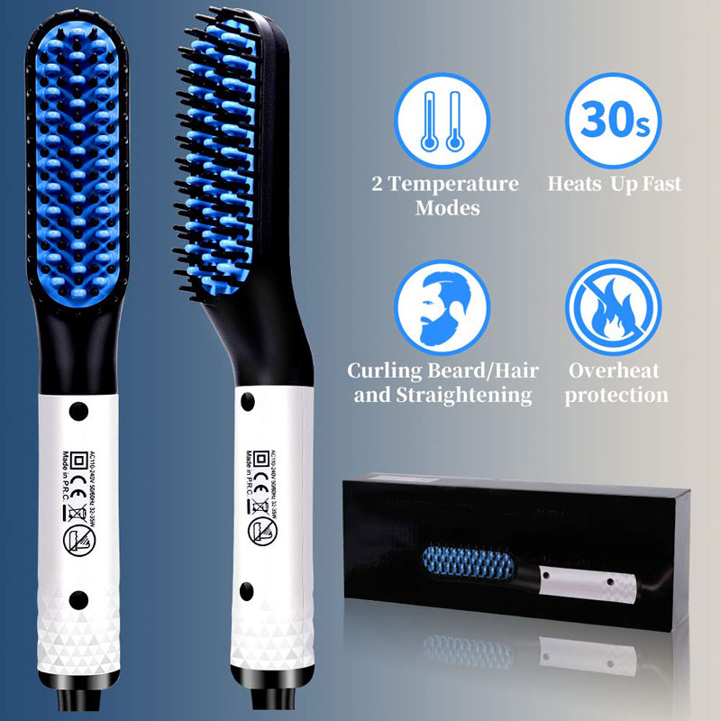 Dropship Professional Hair Straightener Brush Electric Hot Comb Negative  Ion Hair Iron Straightening Brush Men Beard Straightener Beard Comb to Sell  Online at a Lower Price | Doba