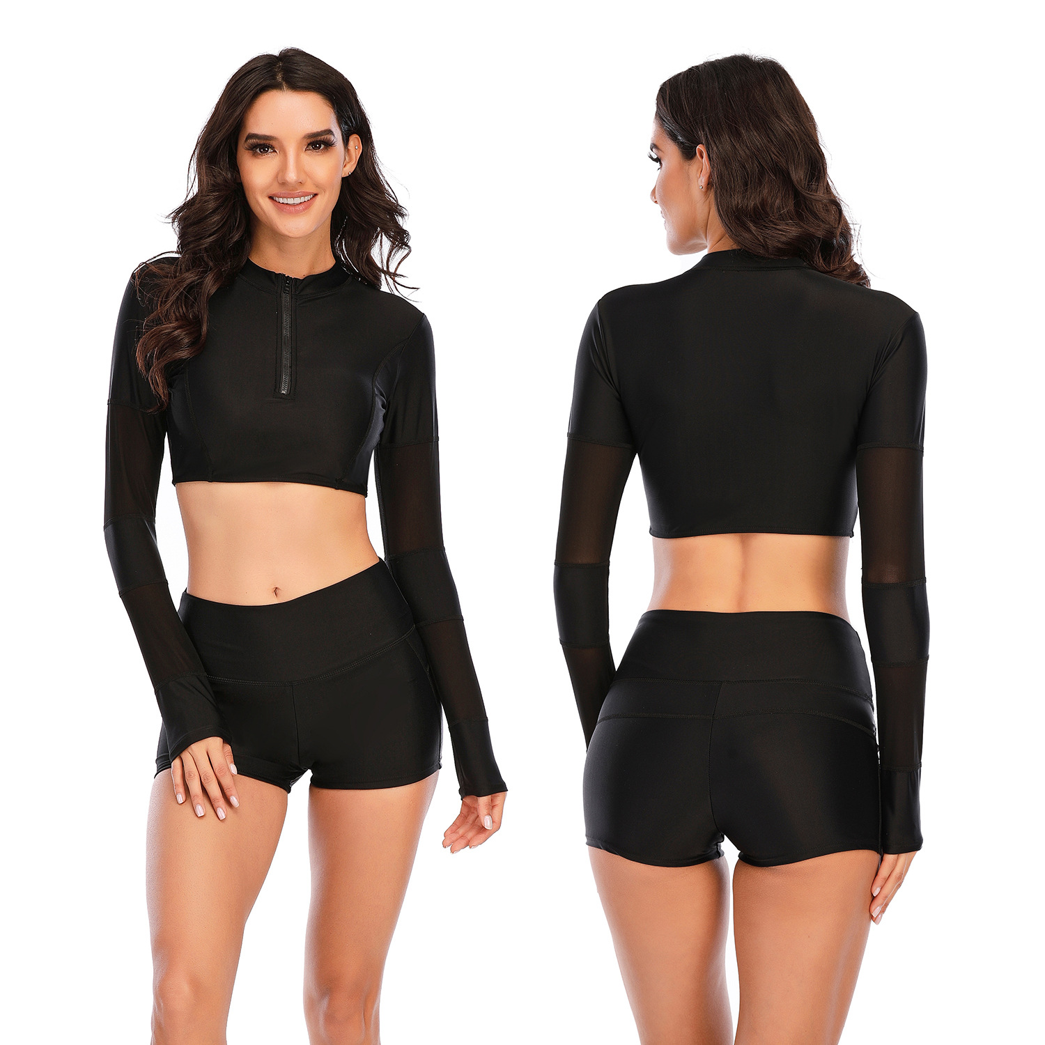 Split Long-sleeved Surfing Suit -Ornihua 