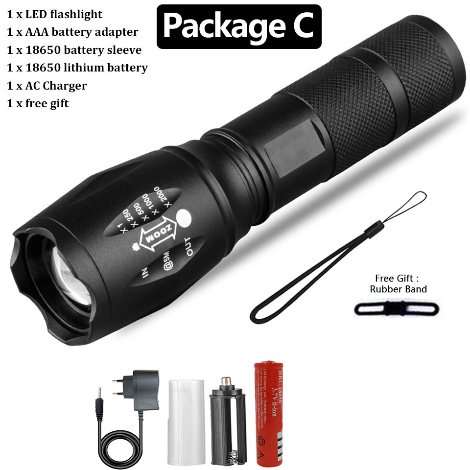 Strong Light Flashlight Special Forces Rechargeable Home Self-Defense ...