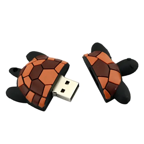 Color: Brown, capacity: 32GB - Creative Cartoon Turtle Usb Flash Drive