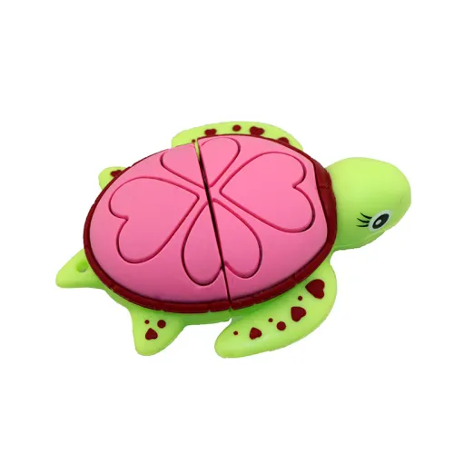 Color: Pink, capacity: 16GB - Creative Cartoon Turtle Usb Flash Drive