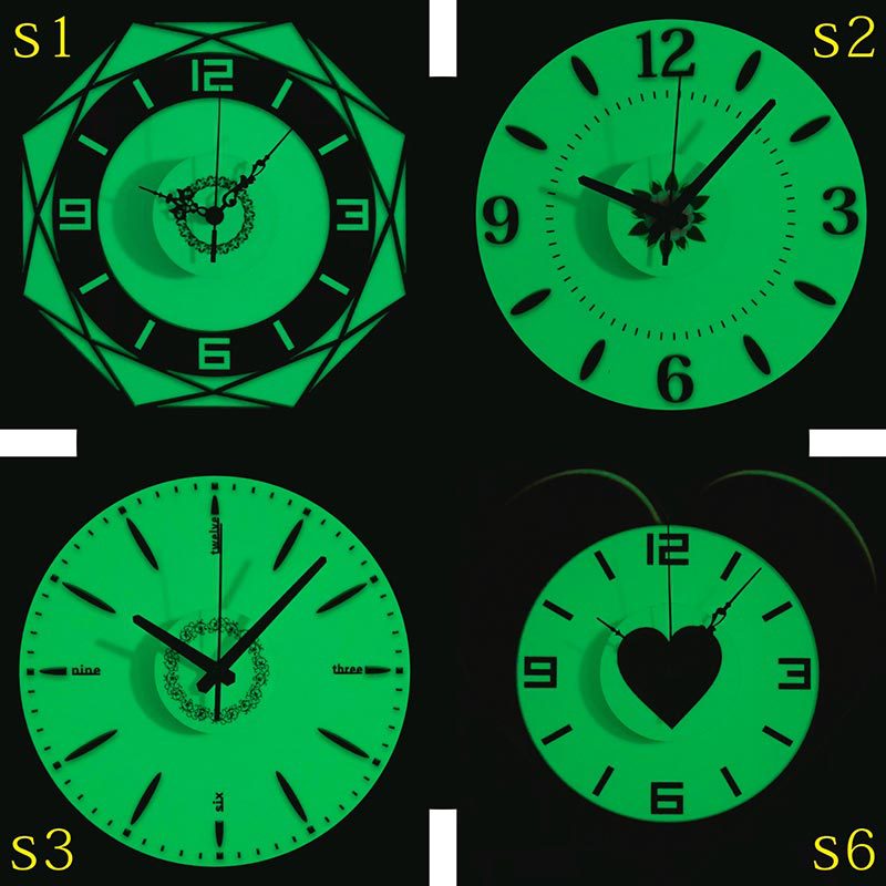 Creative Luminous Diy Wall Clock No Punching Silent Clock Wall Clock