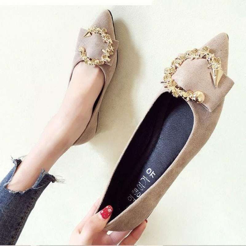 Shallow Mouth Tip Flats For Women Soft Lazy A Pedal Shoes Flat Shoes Women Shoes Woman