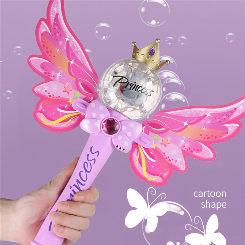 Princess Magic Wand Automatic Bubble Gun Colorful Bubble Machine ...