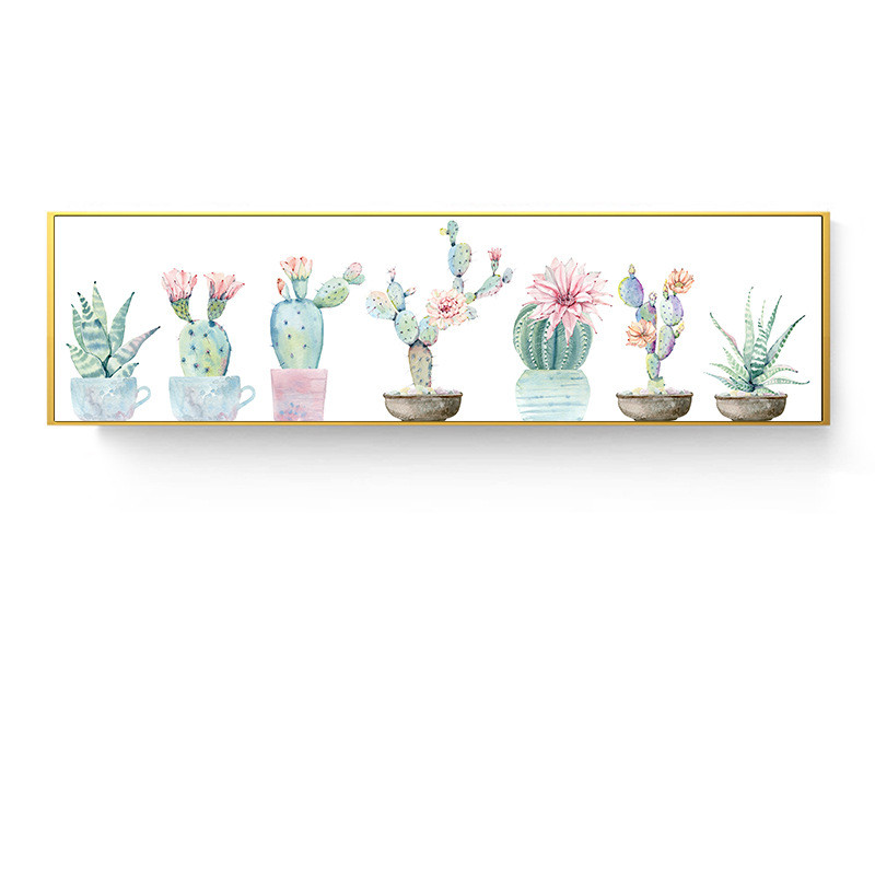 Color: Photo Color, style: H-20x75, Painting size:  - Green Plant Banner Small  Living Room Decoration Painting