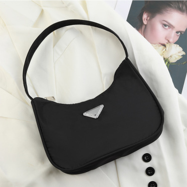 New Fashion Candy Color Moon Handbags for Women Simple Retro High Quality Nylon Baguette Bag Shoulder Bags for Women Handbag—2