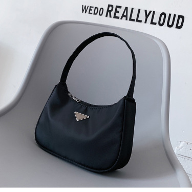 New Fashion Candy Color Moon Handbags for Women Simple Retro High Quality Nylon Baguette Bag Shoulder Bags for Women Handbag—1