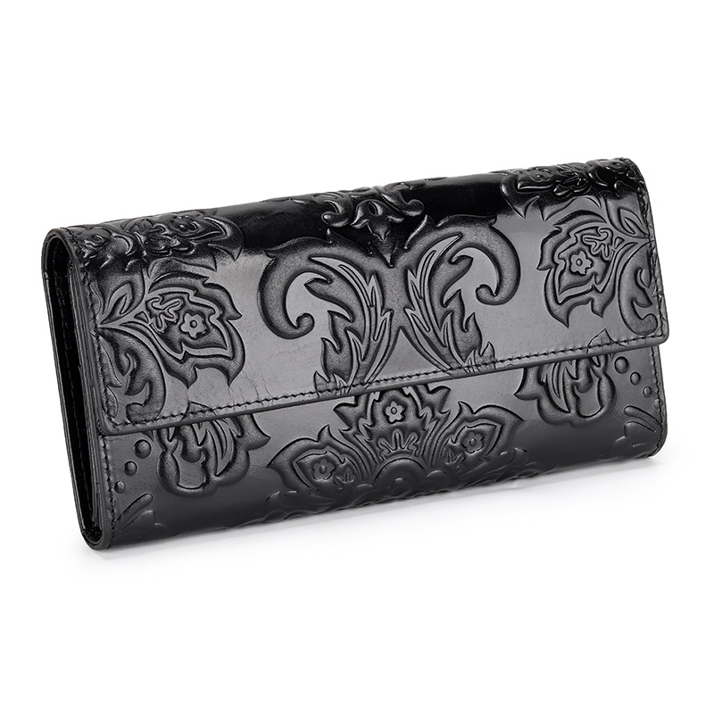 New Women's Leather Wallet Long Three 9