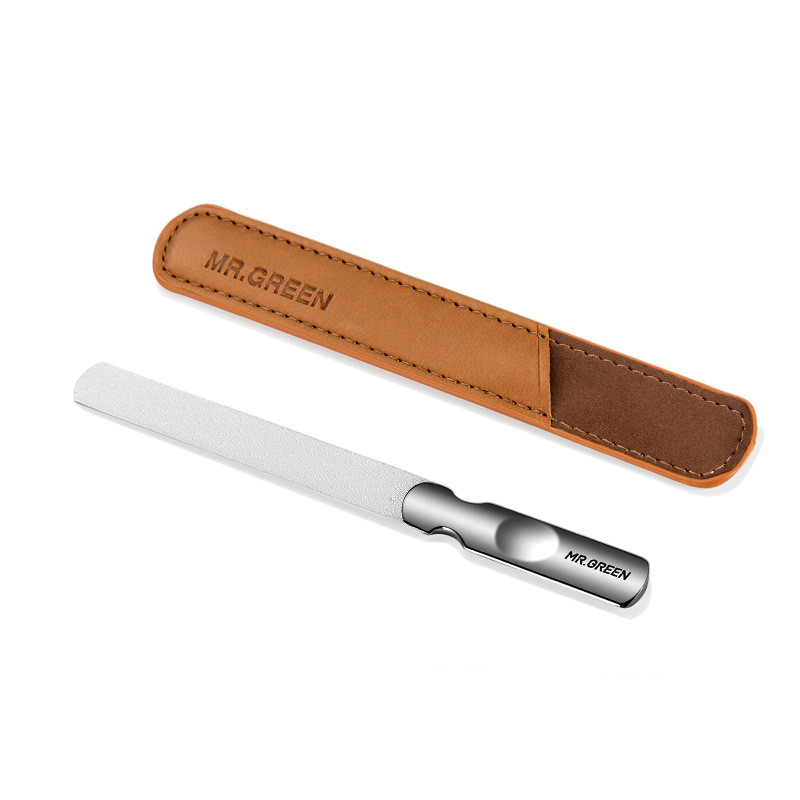Color: Round head - Double Sided Nail Files Stainless Steel Manicure Pedicure Grooming For Professional Finger Toe Nail Care Tools