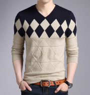 Men's Pullover Sweater Korean Knit Bottoming Shirt
